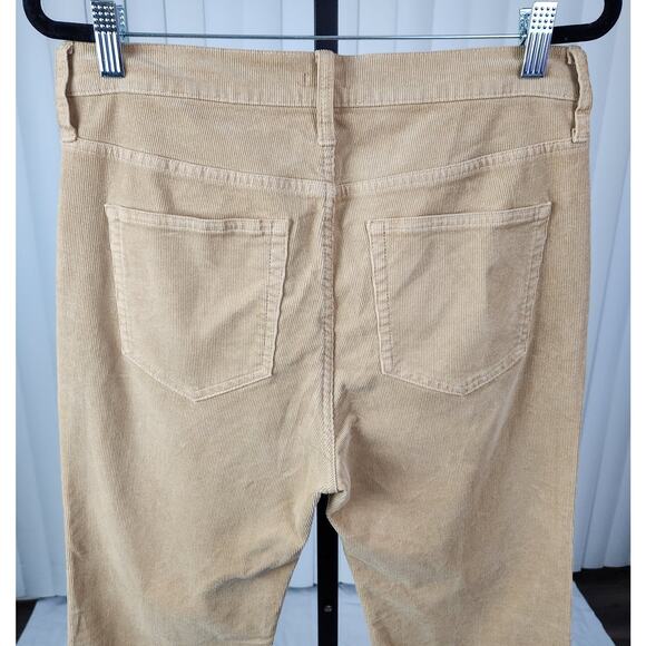 J. Crew Corduroy Pants High-rise Slim Demi-boot Cotton Blend Tan Size 29P - Picture 4 of 11
